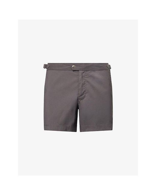 Tom Ford Gray Micro Compact Poplin Swim Shorts for men