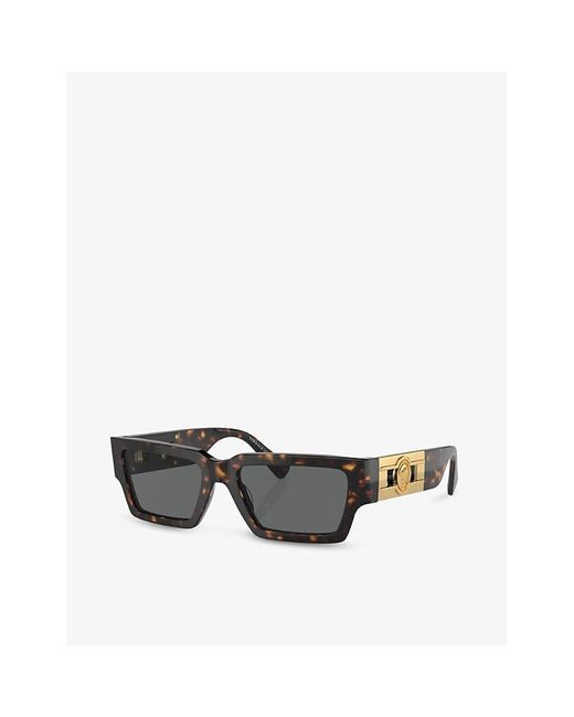 Versace Black Ve4459 Rectangular-frame Tortoiseshell Acetate Sunglasses