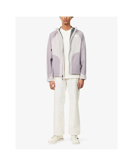 The North Face Pink Logo-Print Panelled Shell Rain Jacket for men