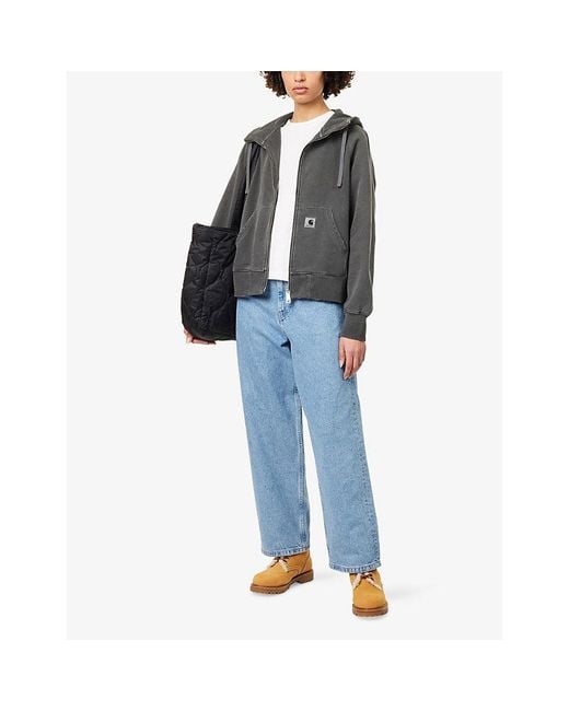 Carhartt Gray Torion Logo-Embroidered Cotton Hoody