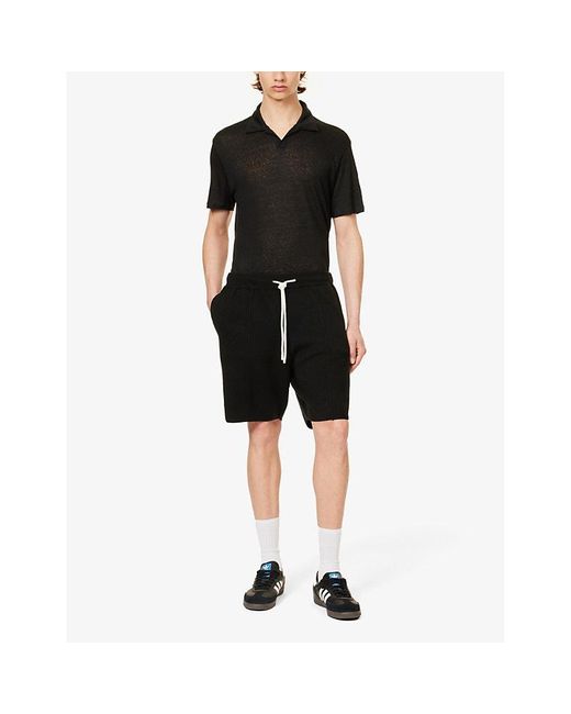 PAIGE Black Hanser Relaxed-fit Knitted Shorts for men