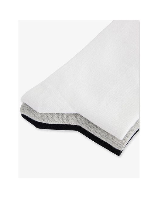 Calvin Klein White Logo Stretch-Cotton Crew Socks Pack Of Three for men