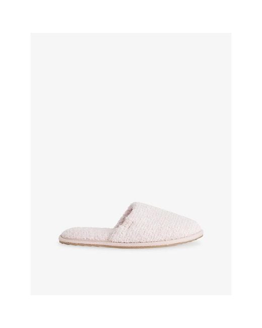 Barefoot Dreams White Cozychic Woven Slippers