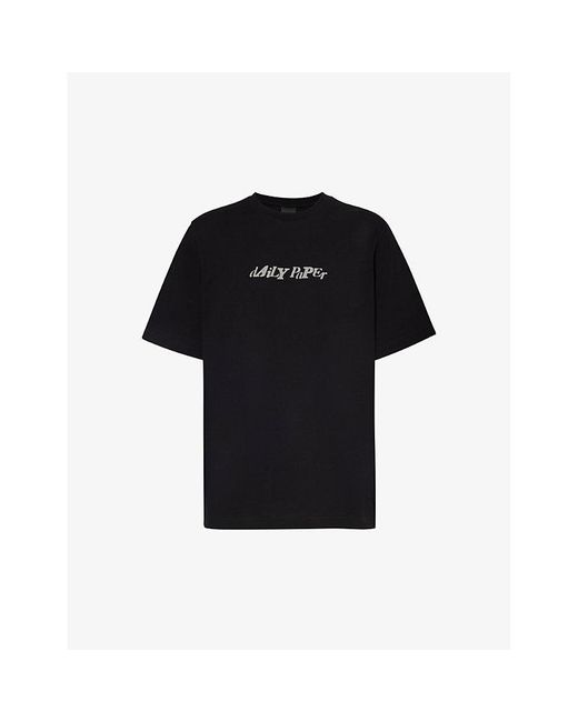 Daily Paper Black Unified Logo-print Cotton-jersey T-shirt for men
