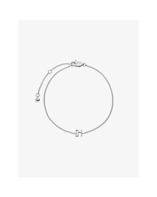 Monica Vinader Metallic Initial H 925 Sterling Chain Bracelet