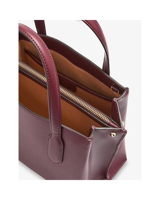 L.K.Bennett Purple Lola Leather Tote Bag