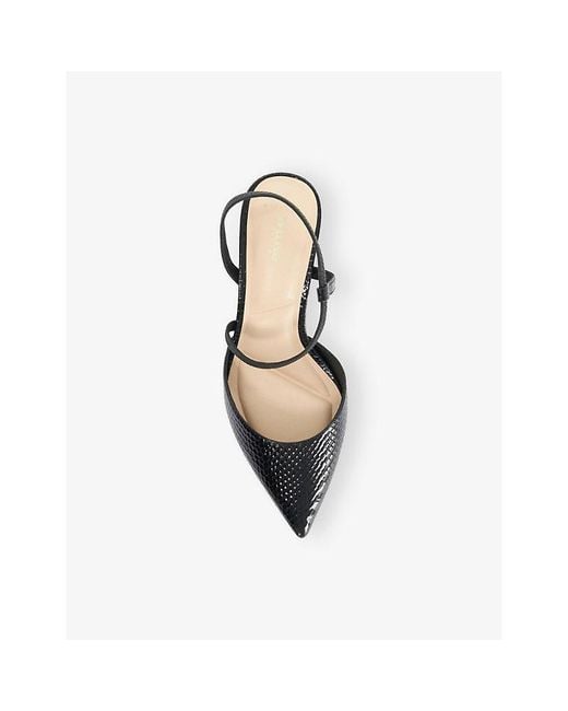 Dune White Charming Leather Slingback Courts