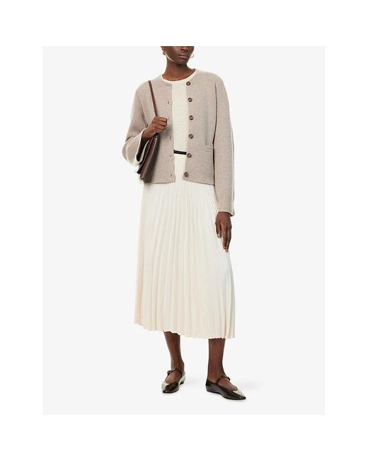 Jenni Kayne Natural Cooper Round-Neck Wool And Cashmere Cardigan