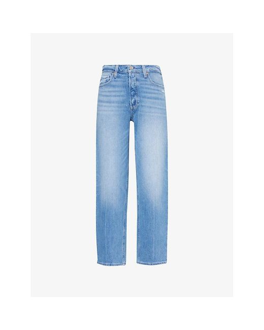 PAIGE Blue Alexis Barrel-leg High-rise Jeans