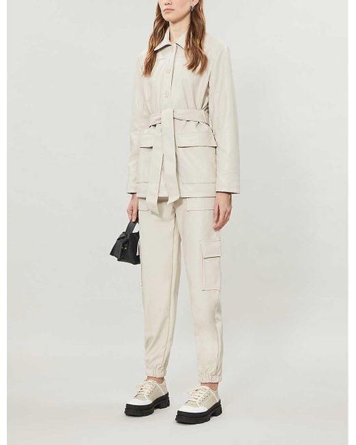 TOPSHOP Ecru Faux Leather Utility 