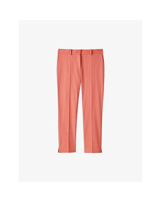 Joseph Red Bing Court Slim-Leg Mid-Rise Stretch-Gabardine Trousers