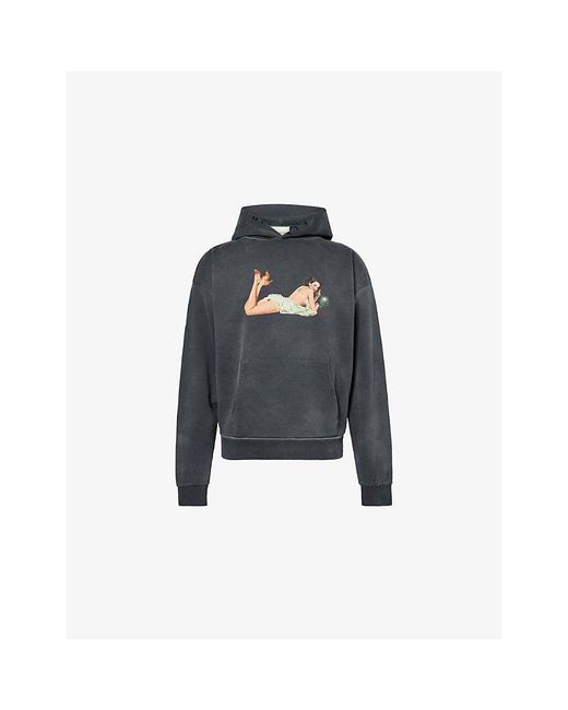 Duke & Dexter Blue Pin Up Washed Cotton-Jersey Hoodie for men
