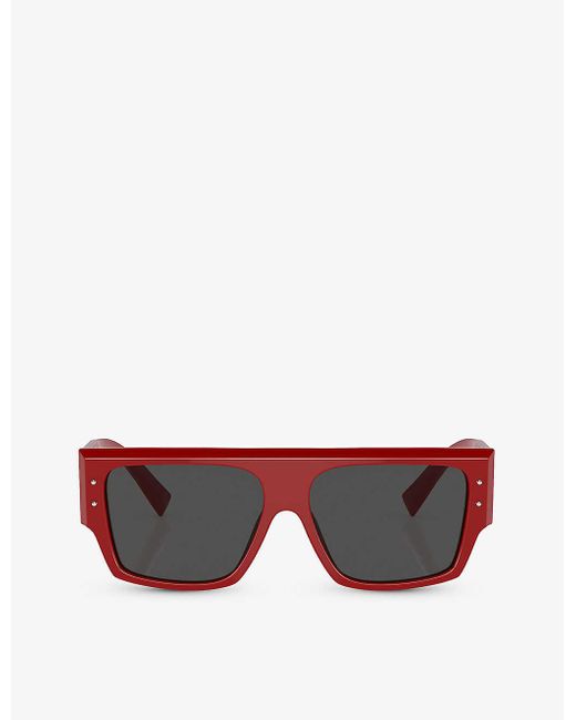 Dolce & Gabbana Red Dg4459 Square-frame Acetate Sunglasses