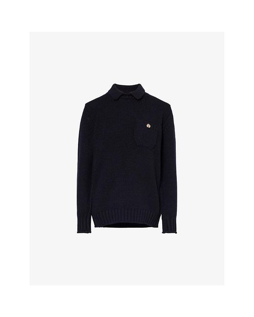Barrie X Sofia Coppola Polocollar Cashmere Jumper in Blue Lyst