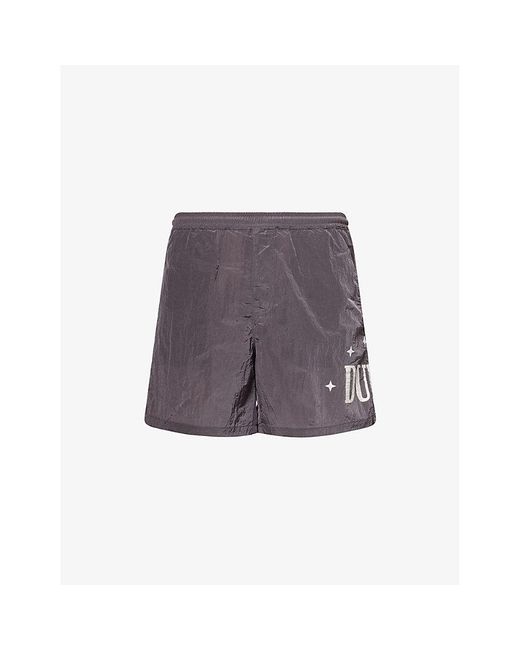 Duke & Dexter Purple Tech Brand-Print Woven Shorts for men