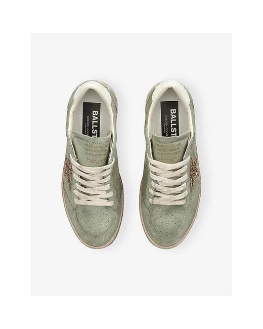 Golden Goose Deluxe Brand Green Ballstar 36115 Suede Trainers