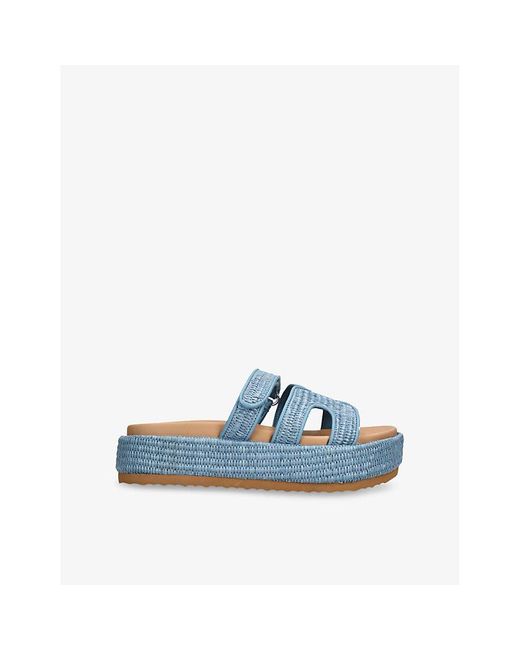 Steve Madden Blue Bigmissile Raffia Sandals