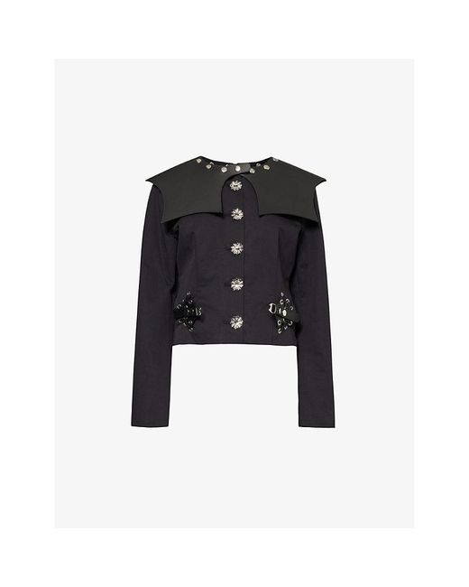 Chopova Lowena Black Invert Sailor-collar Cotton Jacket