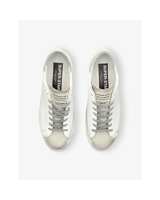 Golden Goose Deluxe Brand White Super Star Branded Leather And Suede Low-Top Trainers for men