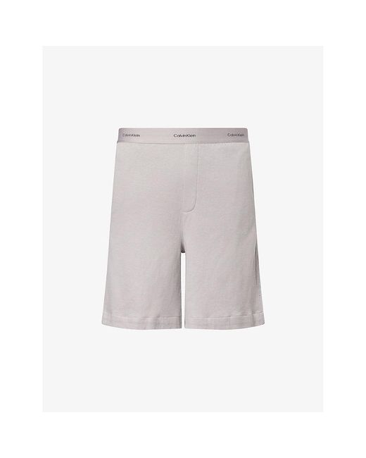 Calvin Klein Gray Modern Terry Cotton-Jersey Shorts for men