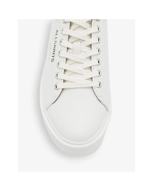 AllSaints White Underground Logo-embossed Leather Low-top Trainers for men