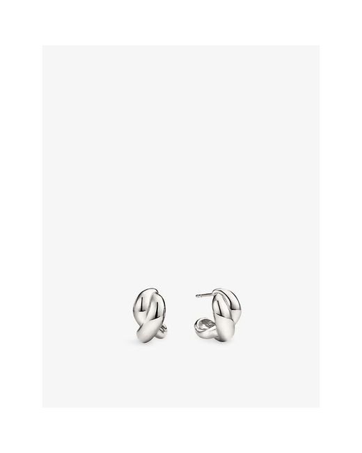 MEJURI White Brioche 18Ct Vermeil Hoop Earrings