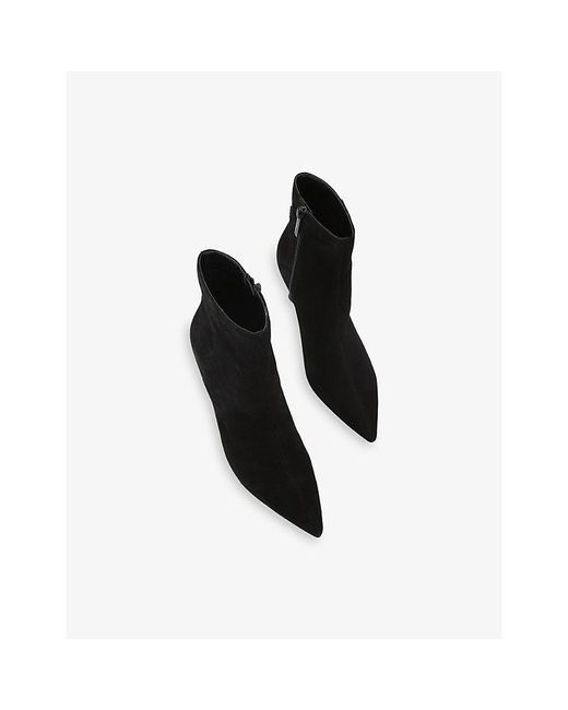 KG by Kurt Geiger Black Aria Suede Heeled Ankle Boots