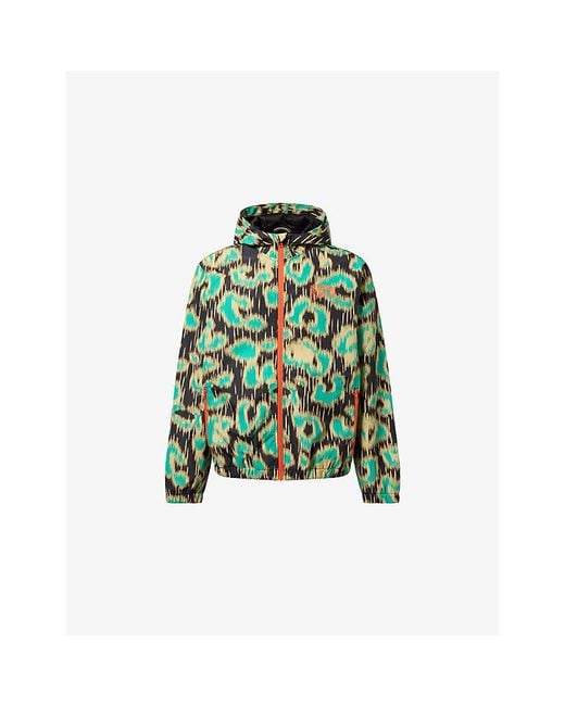 BBCICECREAM Green Leopard Camo Hooded Shell Jacket for men