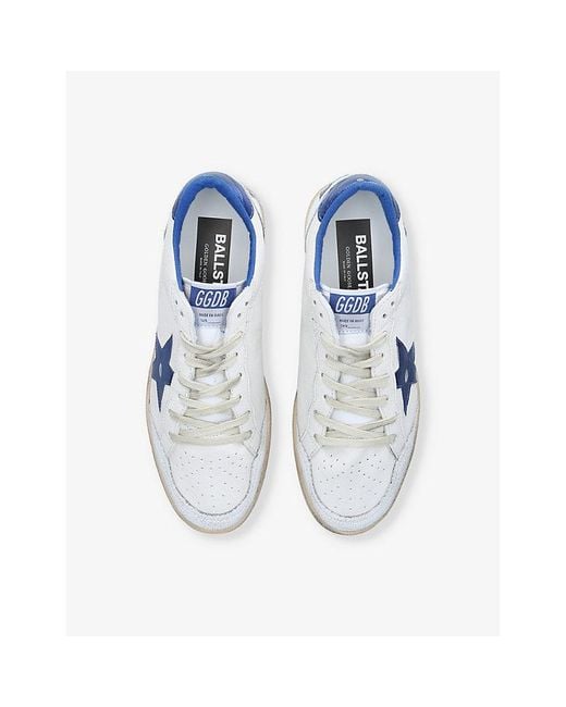 Golden Goose Deluxe Brand Natural Ball Star Logo-Embroidered Leather Low-Top Trainers for men