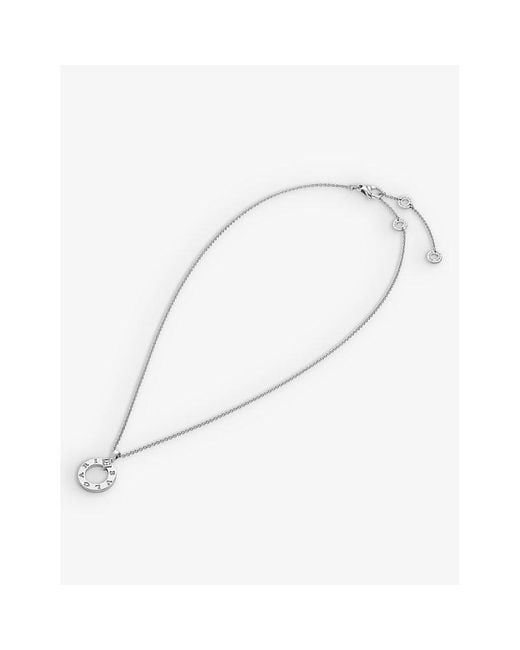 BVLGARI White 18Ct- And 0.09Ct Brilliant-Cut Diamond Pendant Necklace