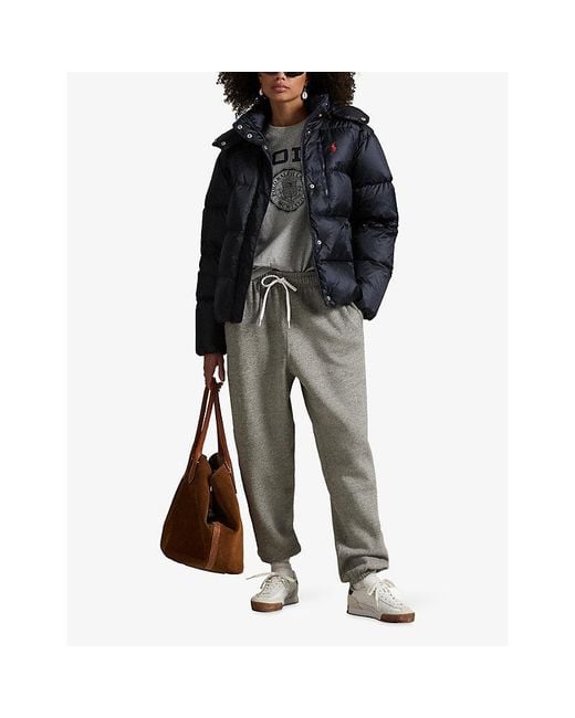 Polo Ralph Lauren Blue Logo-Embroidered Padded Shell-Down Jacket