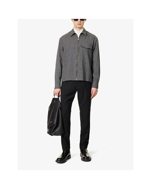 Paul Smith Gray Long-sleeved Flap-pocket Wool Overshirt X for men