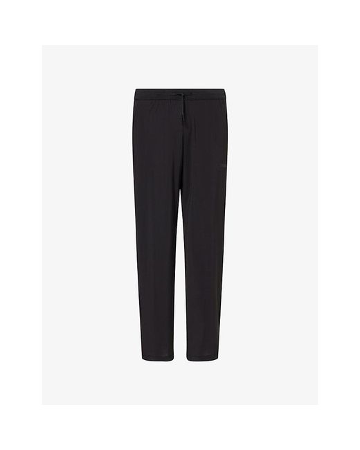 GYMSHARK Black Hybrid Straight-Leg Jersey Jogging Bottoms for men
