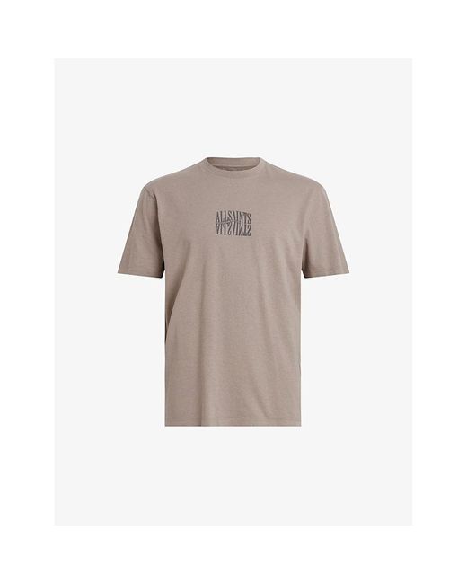 AllSaints Natural Varden Logo-print Organic-cotton T-shirt for men