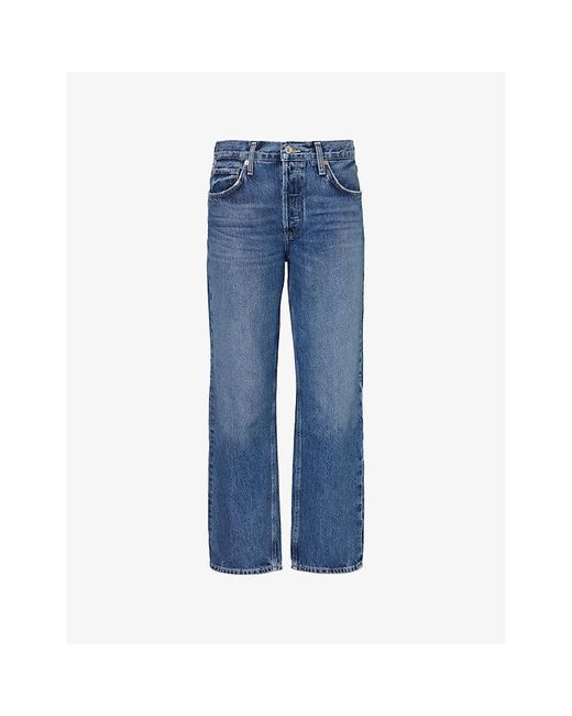 Citizens of Humanity Blue Neve Straight-leg Low-rise Regenerative-cotton Denim Jeans