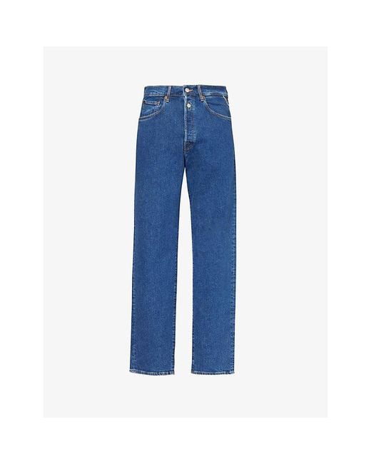 Replay Blue Cast 9Zero1 High-Rise Straight-Leg Stretch-Denim Jeans for men