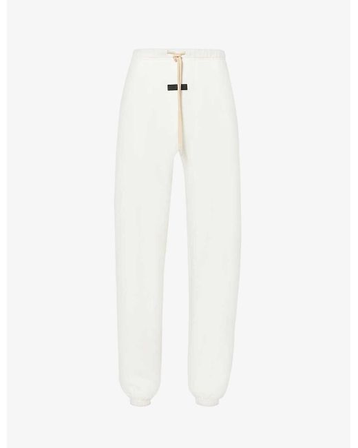 Fear Of God White Essentials Brand-print Relaxed-fit Cotton-blend jogging Bottoms for men