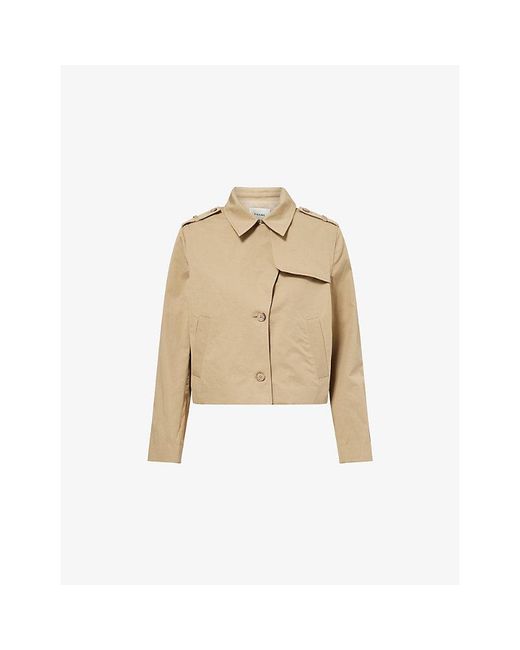 FRAME Natural The Short Cotton Trench Jacket