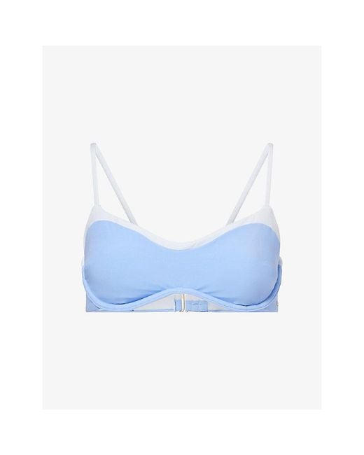 WE Are Tala Blue Contrast Underwired Bikini Top