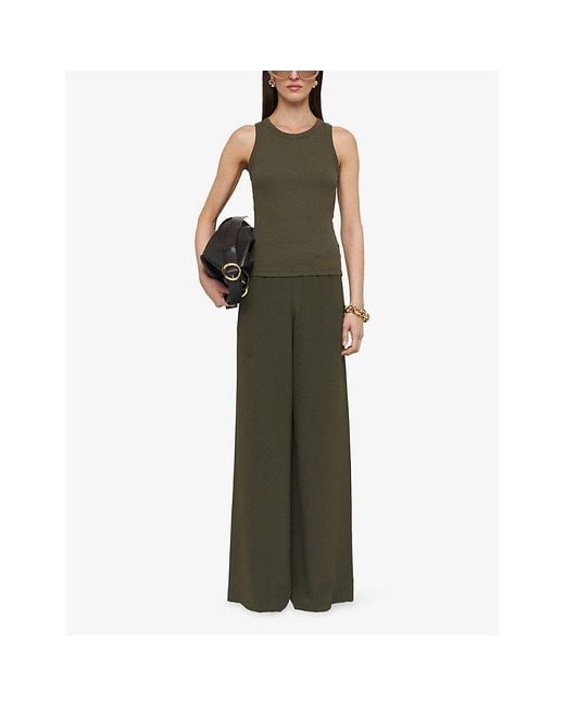 Joseph Green Yeux Ribbed Stretch-Cotton Vest Top