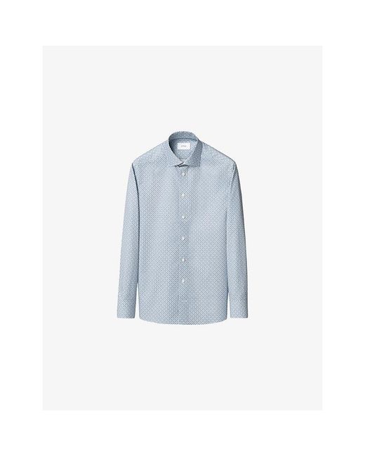 Eton of Sweden Blue Signature Twill Motif Contemporary-Fit Cotton Shirt for men
