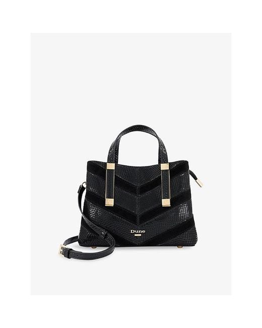 Dune Black Dinkydorry Mini Faux-Leather Tote Bag