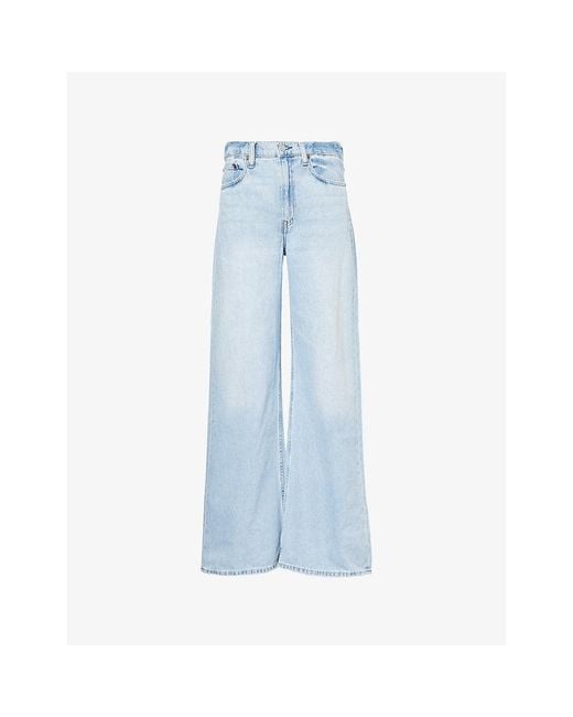 Polo Ralph Lauren Blue Flared Wide-Leg Denim Jeans
