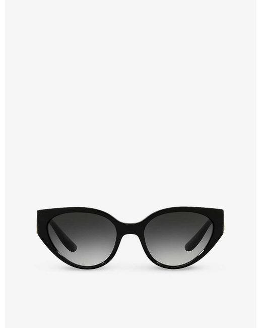 Dolce & Gabbana Black Dg6146 Logo-plaque Acetate Sunglasses