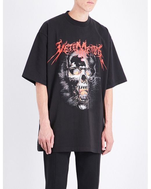 Vetements Black Heavy Metal Cotton-jersey T-shirt for men
