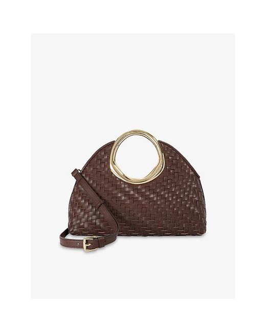 Dune Brown Dawnings Leather Grab Bag
