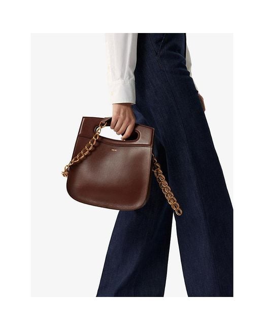 Soeur Brown Cheri Leather Tote Bag