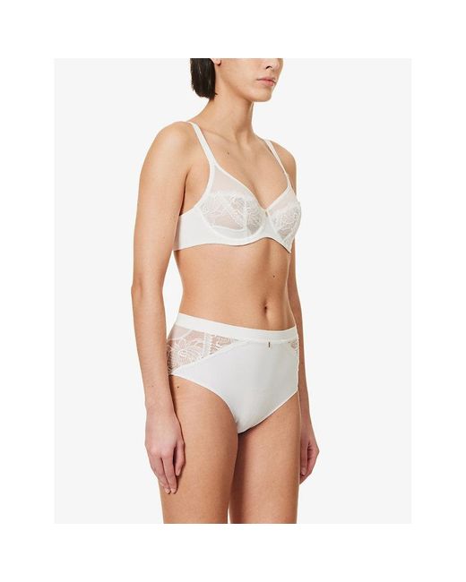 Chantelle Orangerie Floral-embellished Underwired Lace Bra in White | Lyst