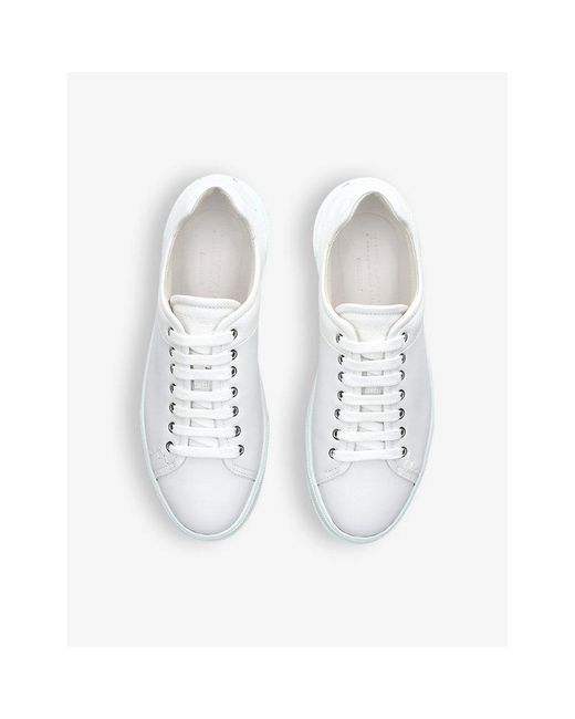 Ferragamo White Clayton Leather Low-top Trainers for men