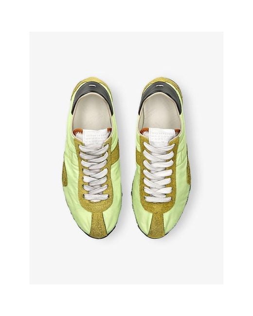 Maison Margiela Green Sprinters Canvas And Suede Low-Top Trainers